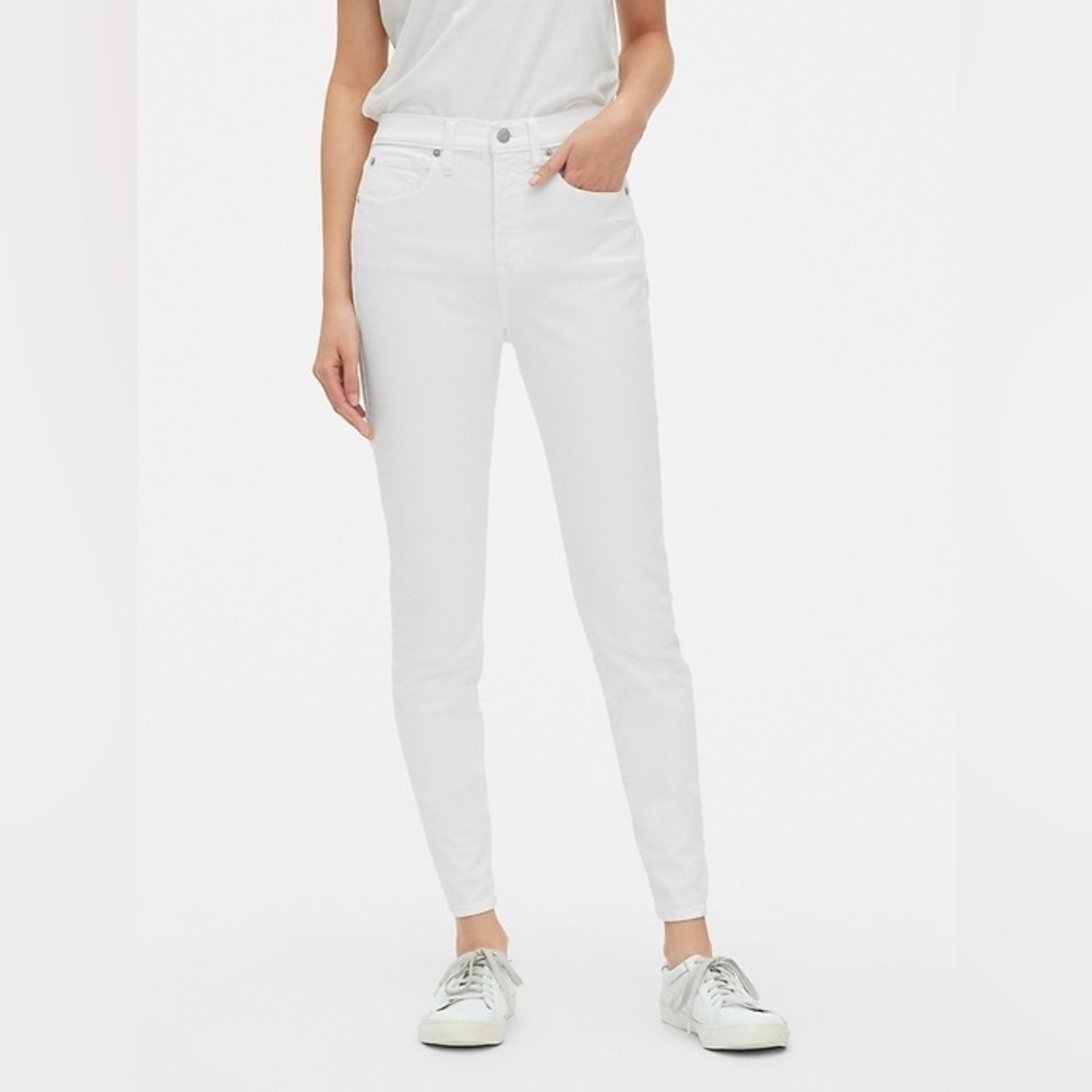 GAP High Rise White True Skinny Women's 8/29R Stretch Denim Jeans Summer Spring